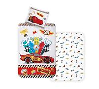 Disney Home Cars Juego de Ropa de Cama Infantil Reversible de 135 x 200 cm, Funda de Almohada de 80 x 80 cm, 100% algodón, 2 Piezas, Suave y Agradable a la Piel