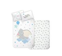 Disney Home Dumbo Juego de Ropa de Cama para bebé, 100 x 135 cm, Funda de Almohada de 40 x 60 cm, diseño Reversible, Ropa de Cama Infantil, Muy Suave, 100% algodón, 2 Piezas, Certificado ÖkoTex