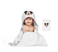 Disney Home Mickey Mouse - Juego de Toallas con Capucha absorbentes con Certificado Oeko-Tex, 2 Piezas, Toalla con Capucha de 80 x 80 cm, manopla de 15 x 20 cm