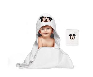 Disney Home Mickey Mouse - Juego de Toallas con Capucha absorbentes con Certificado Oeko-Tex, 2 Piezas, Toalla con Capucha de 80 x 80 cm, manopla de 15 x 20 cm