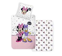 Disney Home Minnie Juego de Ropa de Cama Infantil Reversible de 135 x 200 cm, Funda de Almohada de 80 x 80 cm, Muy Suave, 100% algodón, Ropa de Cama de 2 Piezas, Minnie y Daisy