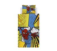 Disney Home Spiderman - Juego de Funda de edredón Reversible de Dos Caras, 100% algodón, tamaño Individual, 2 Piezas, Multicolor, 135 x 200 cm + 50 x 70 cm