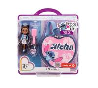 Disney ILY 4ever Tote-ILY Teenies Stitch Inspired Mini Doll, 5.71 cm, mochila en forma de corazón con flores blancas de hibisco y puntada sonriente emergente 626, serie 2