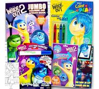 Disney Inside Out - Juego de 2 libros para colorear, paquete de 2 libros para colorear Pixar Inside Out, tinta Imagine sin desorden, paquete de juego, crayones, calcomanías para niñas