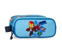 Disney Iron Man Iron Friends Estuche Escolar, Estuche infafntil, Fabricado en Poliéster, Triple Compartimento para Mejorar la organización, Tamaño Ideal para llevarlo en la Mochila, con asa Lateral.