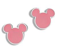Disney Jewelry - Pendientes de Mickey Mouse, acero inoxidable, color blanco, talla única, Acero inoxidable, Ágata azul
