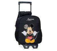 Disney Joumma Mickey Cheerful Mochila Preescolar con Carro Negro 23x25x10 cms Poliéster 5,25L