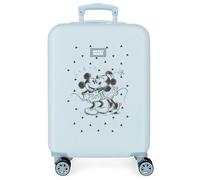 Joumma Disney Mickey y Minnie Kisses Maleta de Cabina Azul 38x55x20 cms Rígida ABS Cierre de combinación Lateral 35L 2 kgs 4 Ruedas Dobles Equipaje Mano