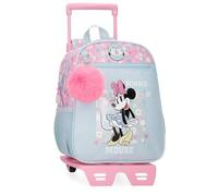 Disney Joumma Minnie Happy Mochila Escolar con Carro Azul 23x28x10 cms Poliéster 6,44L