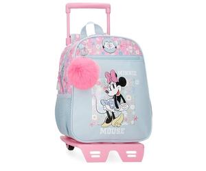 Disney Joumma Minnie Happy Mochila Escolar con Carro Azul 23x28x10 cms Poliéster 6,44L
