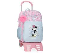 Disney Joumma Minnie Happy Mochila Escolar con Carro Azul 27x33x11 cms Poliéster 9,8L