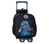 Disney Joumma Stitch Excited Mochila Preescolar con Carro Negro 23x25x10 cms Poliéster 5,25L