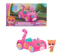 Disney Jr. SuperKitties Ginny Vehículo de Aventura con Figura articulada | Coche pull-back con cola móvil, A partir de 3 años, figura articulada de 8 cm