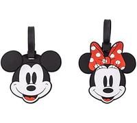 Disney Etiquetas de equipaje – Juego de 2 – Mickey y Minnie Mouse – Rojo y negro