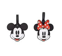 Disney Juego de 2 etiquetas de equipaje de Mickey y Minnie Mouse rojo y negro