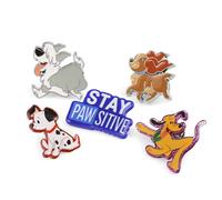 Disney Juego de 5 insignias con purpurina para perro