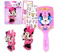 Disney Juego de accesorios para el cabello de Minnie Mouse para niños, paquete con cepillo de pelo, pinza de pinza, más accesorios para el cabello de Minnie, para niñas y mujeres