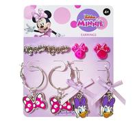 Disney - Juego de aretes hipoalergénicos y aretes de gancho con abalorios, talla única, accesorios de Disney para niñas a partir de 4 años, 4 Pair, Hipoalergénico, Sin piedra preciosa