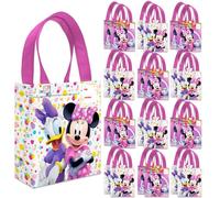 Disney Juego de bolsas de regalo de fiesta de Minnie Mouse, paquete de 24 bolsas de regalo de fiesta de Minnie Mouse para niños, bolsas reutilizables a granel (suministros de fiesta de cumpleaños de