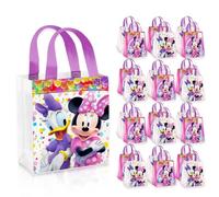 Disney Juego de bolsas de regalo de fiesta de Minnie Mouse, paquete de 24 bolsas de regalo de fiesta de Minnie Mouse para niños, bolsas reutilizables a granel (suministros de fiesta de cumpleaños de