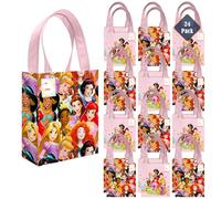Disney Juego de bolsas de regalo de fiesta de princesas, paquete de 24 bolsas de regalo de fiesta de princesa Disney para niños, bolsas reutilizables a granel (suministros de fiesta de cumpleaños de