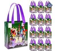 Disney Juego de bolsas de regalo de fiesta de villanos - Paquete de 24 bolsas de regalo de fiesta de villanos de Disney para niños, bolsas reutilizables a granel (suministros de fiesta de cumpleaños