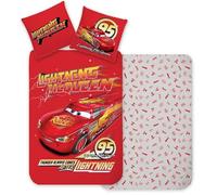 Disney - Juego de cama infantil Cars Lightning McQueen - Funda nórdica reversible 140 x 200 cm + funda de almohada de 65 x 65 cm - 100% algodón