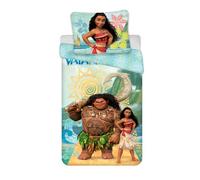 Disney Juego de cama Oceania Vaiana, funda nórdica de 140 x 200 cm y funda de almohada de 70 x 90 cm, 100 % algodón, multicolor (reversible)