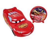 Disney Juego de despertador de mesita de noche Cars y hucha Rayo McQueen abatible y reutilizable