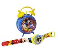 Disney Juego de despertador de mesita de noche Mickey Mouse y reloj de pulsera digital con correa ajustable