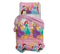 Disney - Juego de Funda nórdica para Cama Individual, Funda nórdica + Funda de Almohada, Funda nórdica con Funda de Almohada, Funda nórdica 155 x 200 cm, 100% algodón, Princesas, (no contiente sábana