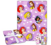 Disney Juego de manta de forro polar de princesa, paquete con manta suave de princesa Disney más tatuajes, más para niños, adultos, niños, manta de forro polar acogedora de princesa Disney de 50 x 70