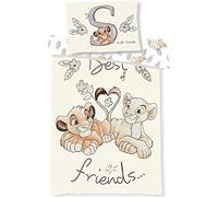 Disney Juego de ropa de cama infantil con diseño de El rey León «Friends» | Ropa de cama bebé reversible | Cuna | Simba & Nala | Sabana africana | 100% Algodón Oeko-Tex | Regalo nacimiento