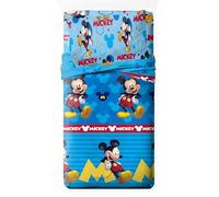 Disney Juego de Sábanas Infantil 3 Piezas Licencia Oficial Marvel (Encimera+Bajera+Almohada) 52% Algodón 48% Poliéster - Cama 90/105 (Mickey, Cama 105cm)