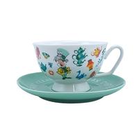 Disney Juego de taza y platillo de Alicia en el país de las maravillas, apto para lavavajillas, juego de taza y platillo, regalos de Alicia en el país de las maravillas