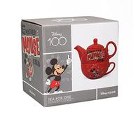 Disney Juego de té de Mickey Mouse para un juego - Juego de té - Taza de té - Tetera de Disney - Tetera de Disney Home - Tetera de una taza - Accesorios de cocina de Mickey Mouse