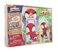 Disney Junior Marvel Spider-Man Spidey Amazing Friends - Set of 5 Wood Puzzles with Storage Box for Kids - Ages 4 and Up