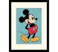Disney Junior Mickey Mouse 30 x 40 cm Retro montado y impresión enmarcada