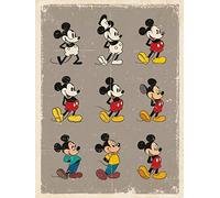 Disney Junior Mickey Mouse Evolution Retro - Lienzo Decorativo (algodón, 3,20 x 60,00 x 80,00 cm), diseño de Mickey Mouse