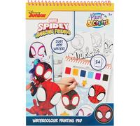 Disney Junior Spidey y Sus Amigos - Libro de Pintura con Agua - 24 Dibujos Acuarela - Pincel Incluido - Para Niños +3 Años (SP24355)