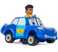 DISNEY JUNIOR - UNIDAD DE RESCATE - JAYDEN Y PISTÓN - Figura de Acción y Coche Policía de Juguete con Fricción y Acción de Vueltas Completas - 6066349 - Juguetes Niños 3 Años +