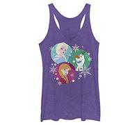 Disney Junior's Frozen Sphere Snow Tri-Blend Racerback Layering Tank, Purple Heather, X-Small