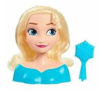 Disney Just Play 87490-JP Frozen - Cabeza de peluquería Elsa Mini 14 cm con Cepillo para peinar la diversión a Partir de 3 años, Color Negro