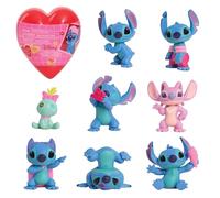 Disney Just Play - Mini figura coleccionable de Stitch Valentine, figura misteriosa de 6 cm y calcomanía adicional, juguete para coleccionistas, fanáticos, niñas, niños, niños a partir de 3 años
