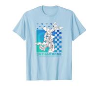 Disney Kingdom Hearts Sora Donald Goofy Kanji Checkerboard Camiseta, Hombre, Azul Bebé, S