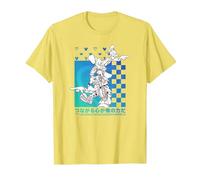 Disney Kingdom Hearts Sora Donald Goofy Kanji Checkerboard Camiseta, Hombre, Limón, S