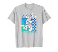 Disney Kingdom Hearts Sora Donald Goofy Kanji Checkerboard Camiseta, Hombre, Plata, XL