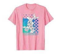 Disney Kingdom Hearts Sora Donald Goofy Kanji Checkerboard Camiseta, Hombre, Rosado, S