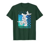 Disney Kingdom Hearts Sora Donald Goofy Kanji Checkerboard Camiseta, Hombre, Verde Bosque, S