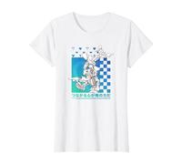 Disney Kingdom Hearts Sora Donald Goofy Kanji Checkerboard Camiseta, Mujer, Blanco, XS